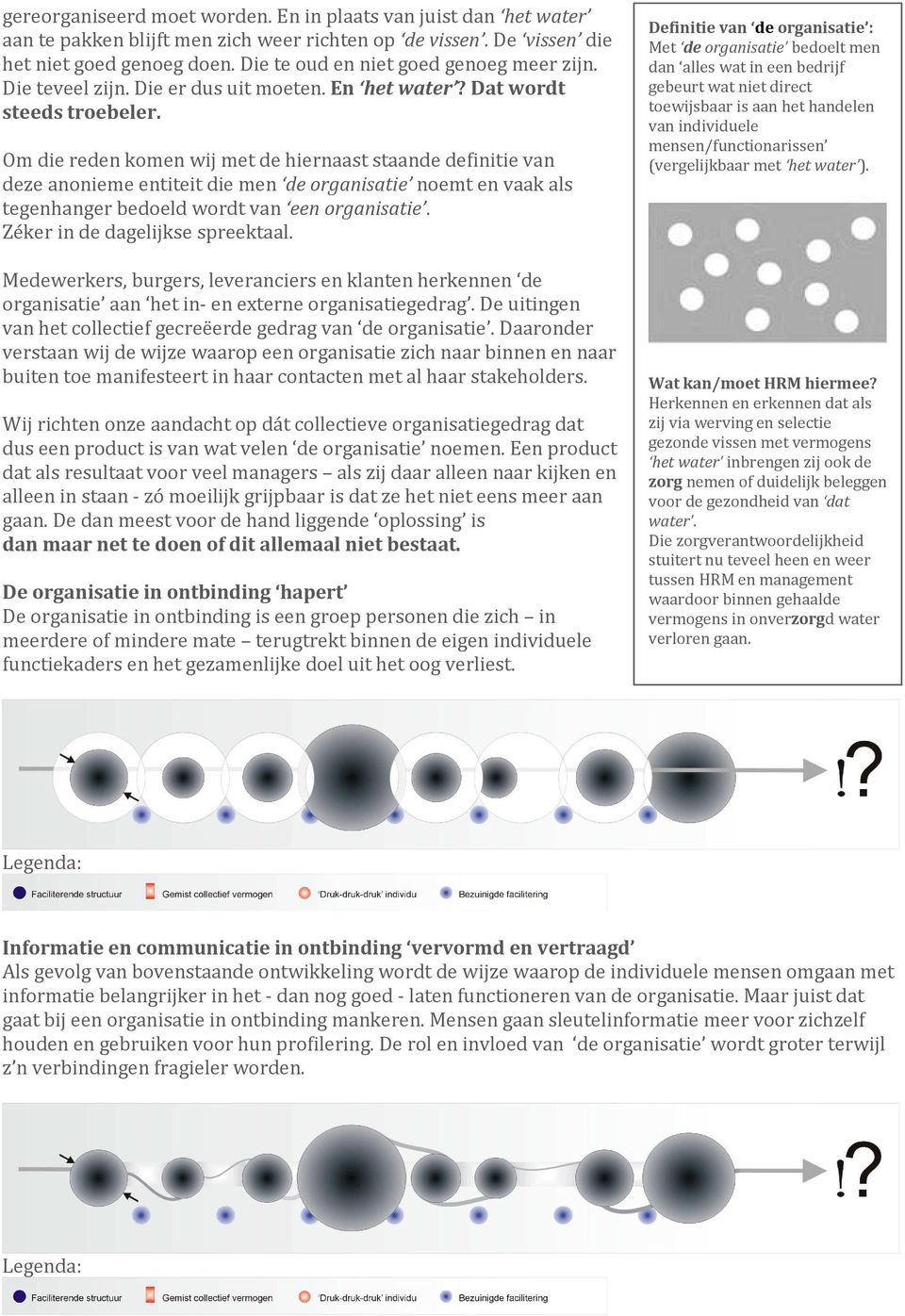 Om die reden komen wij met de hiernaast staande definitie van deze anonieme entiteit die men de organisatie noemt en vaak als tegenhanger bedoeld wordt van een organisatie.