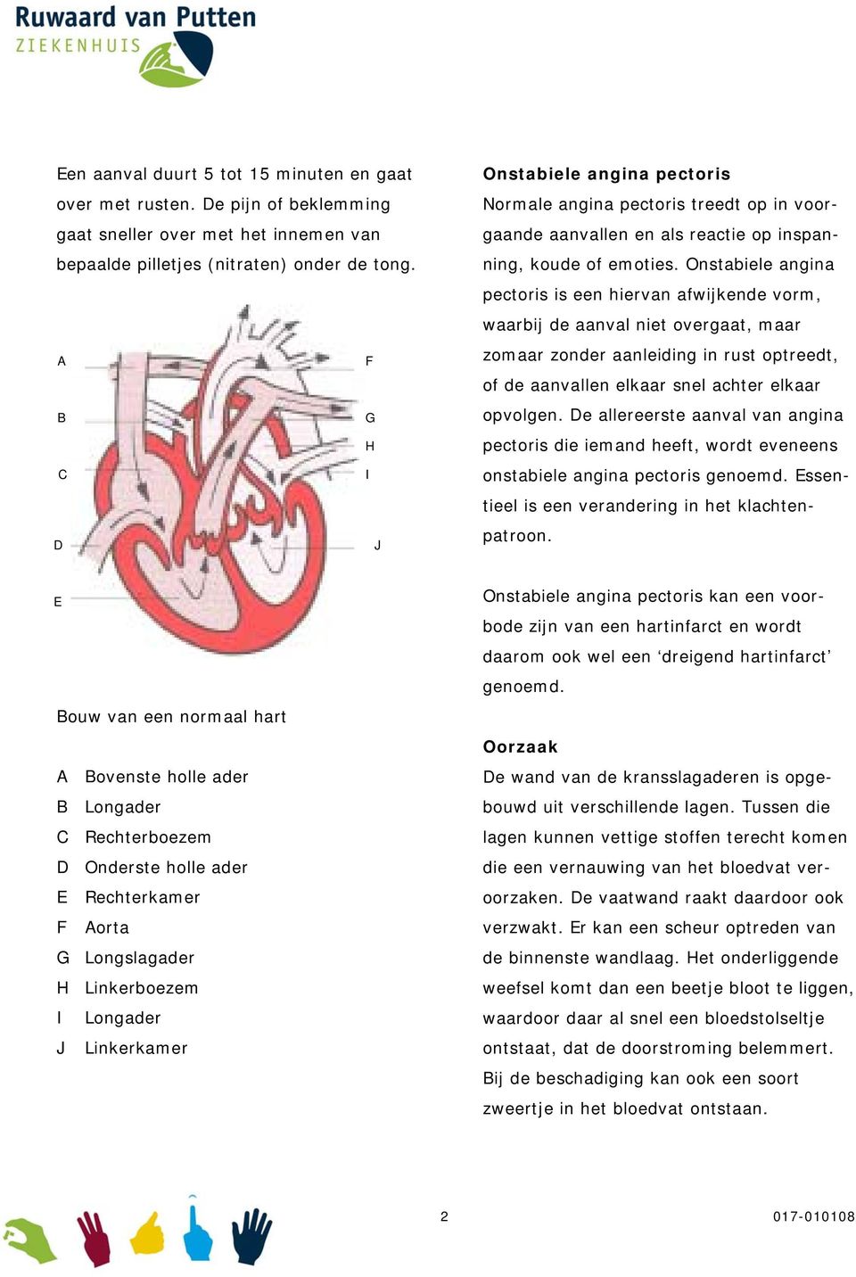 Onstabiele angina pectoris is een hiervan afwijkende vorm, waarbij de aanval niet overgaat, maar zomaar zonder aanleiding in rust optreedt, of de aanvallen elkaar snel achter elkaar opvolgen.