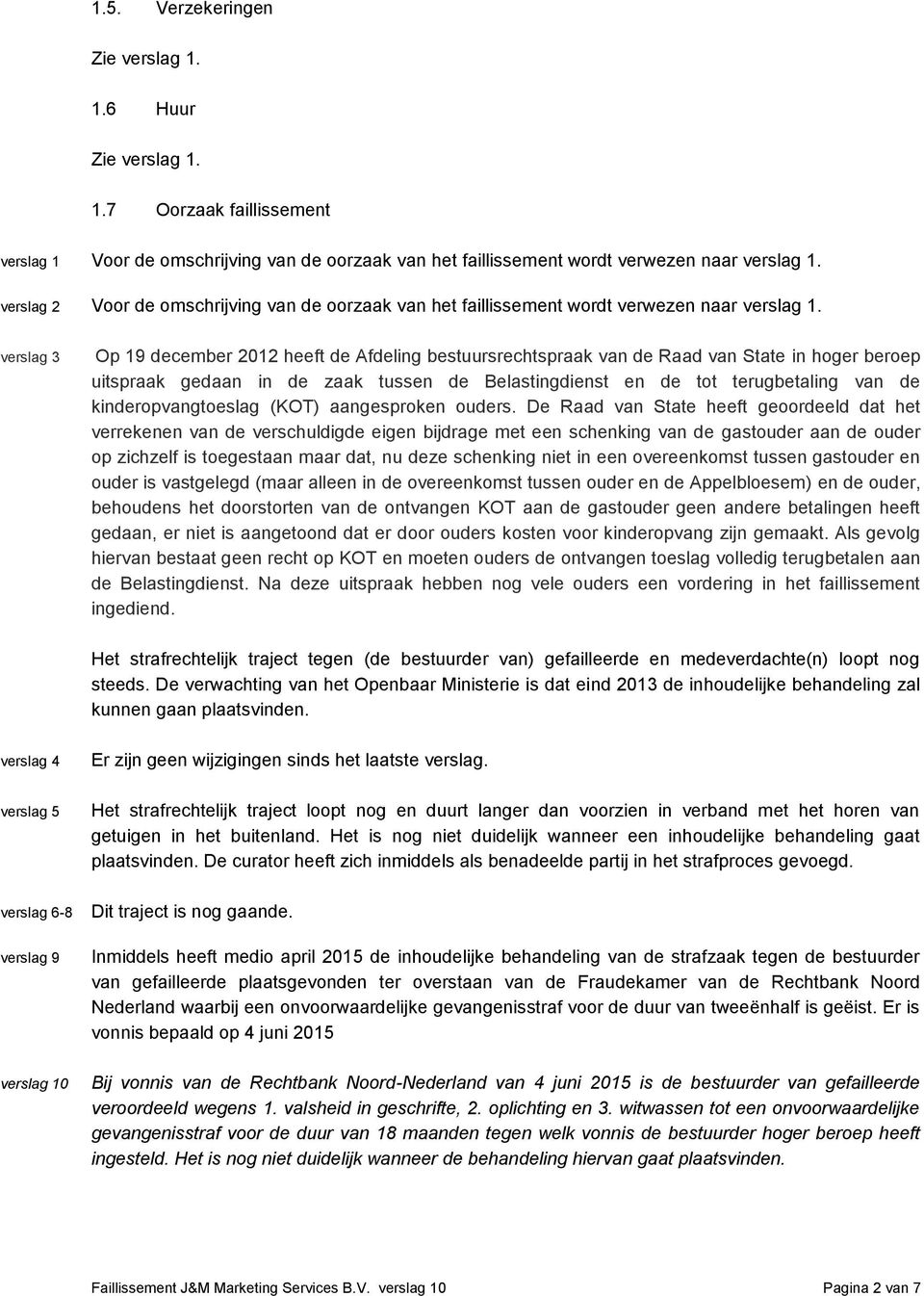 verslag 3 Op 19 december 2012 heeft de Afdeling bestuursrechtspraak van de Raad van State in hoger beroep uitspraak gedaan in de zaak tussen de Belastingdienst en de tot terugbetaling van de