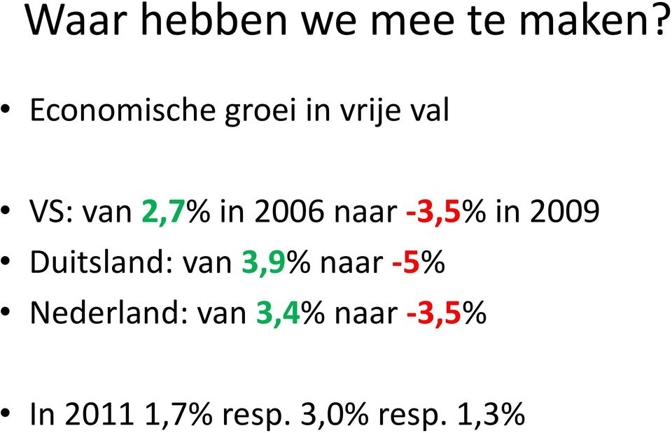 2006 naar -3,5% in 2009 Duitsland: van 3,9% naar