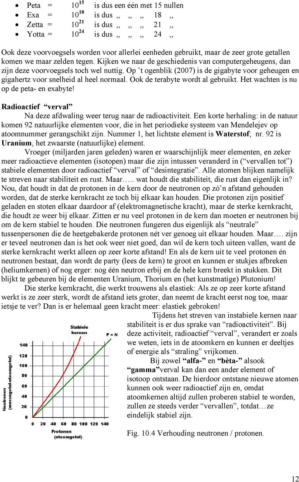 Op t ogenblik (007) is de gigabyte voor geheugen en gigahertz voor snelheid al heel normaal. Ook de terabyte wordt al gebruikt. Het wachten is nu op de peta- en exabyte!