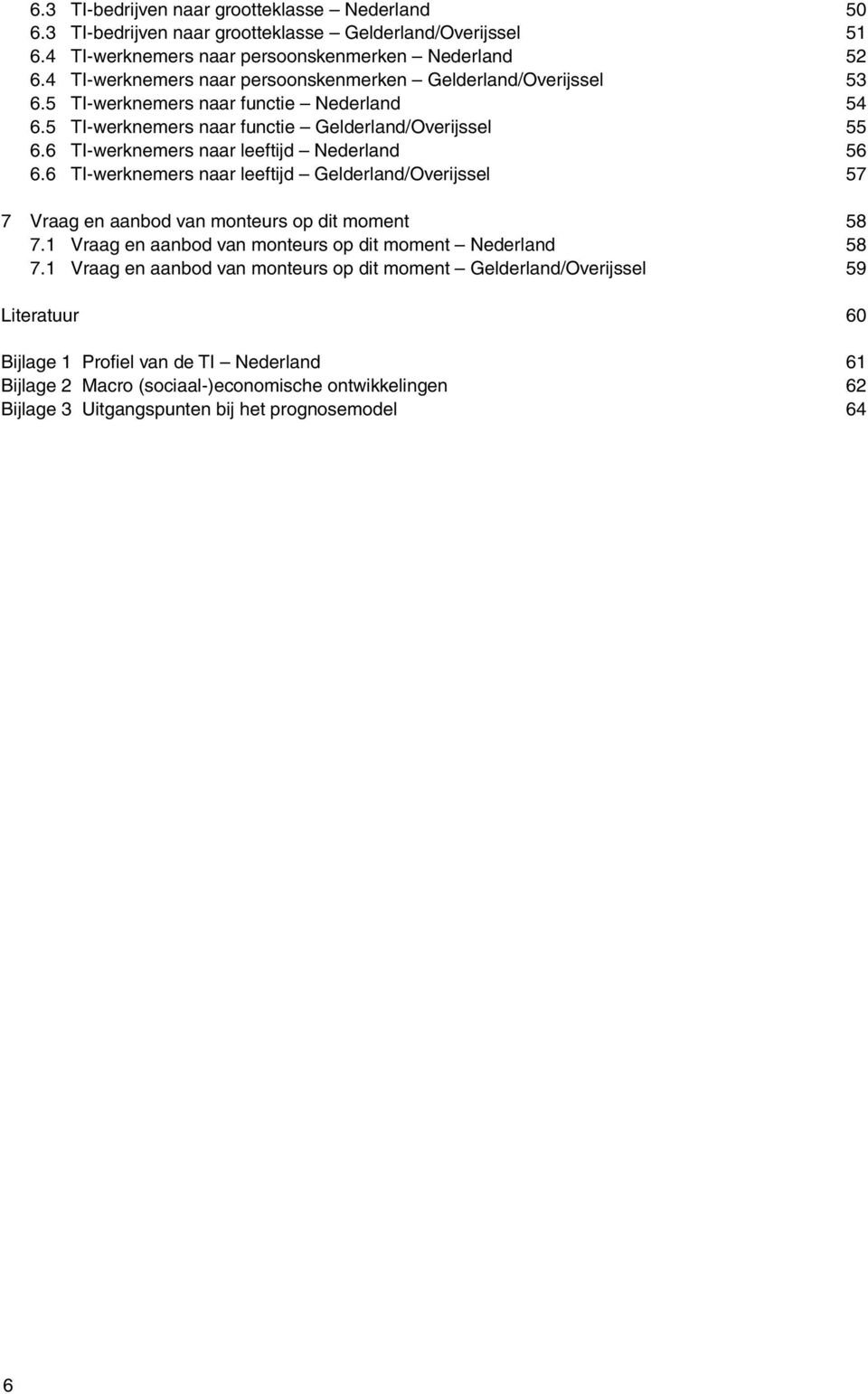 6 TI-werknemers naar leeftijd Nederland 56 6.6 TI-werknemers naar leeftijd Gelderland/Overijssel 57 7 Vraag en aanbod van monteurs op dit moment 58 7.