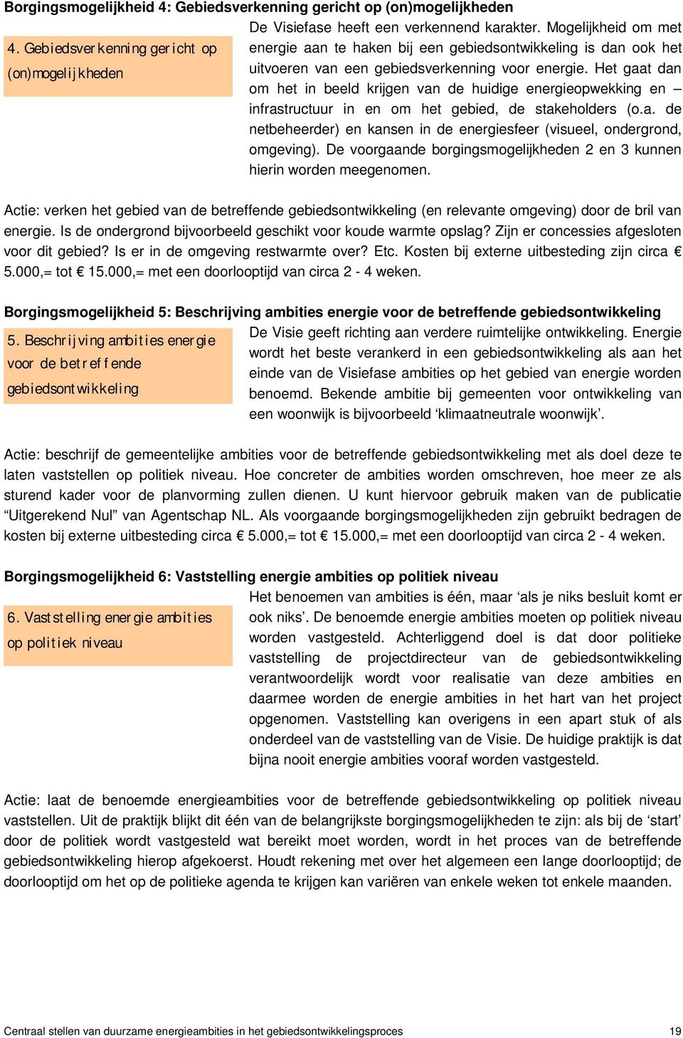 Het gaat dan om het in beeld krijgen van de huidige energieopwekking en infrastructuur in en om het gebied, de stakeholders (o.a. de netbeheerder) en kansen in de energiesfeer (visueel, ondergrond, omgeving).