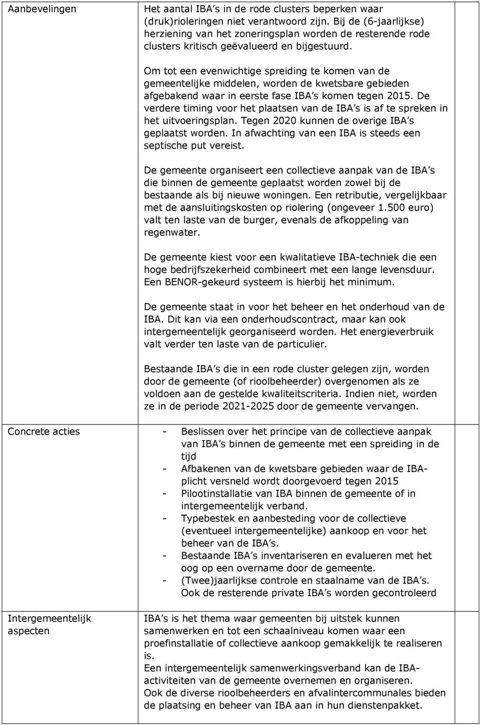 Om tot een evenwichtige spreiding te komen van de gemeentelijke middelen, worden de kwetsbare gebieden afgebakend waar in eerste fase IBA s komen tegen 2015.