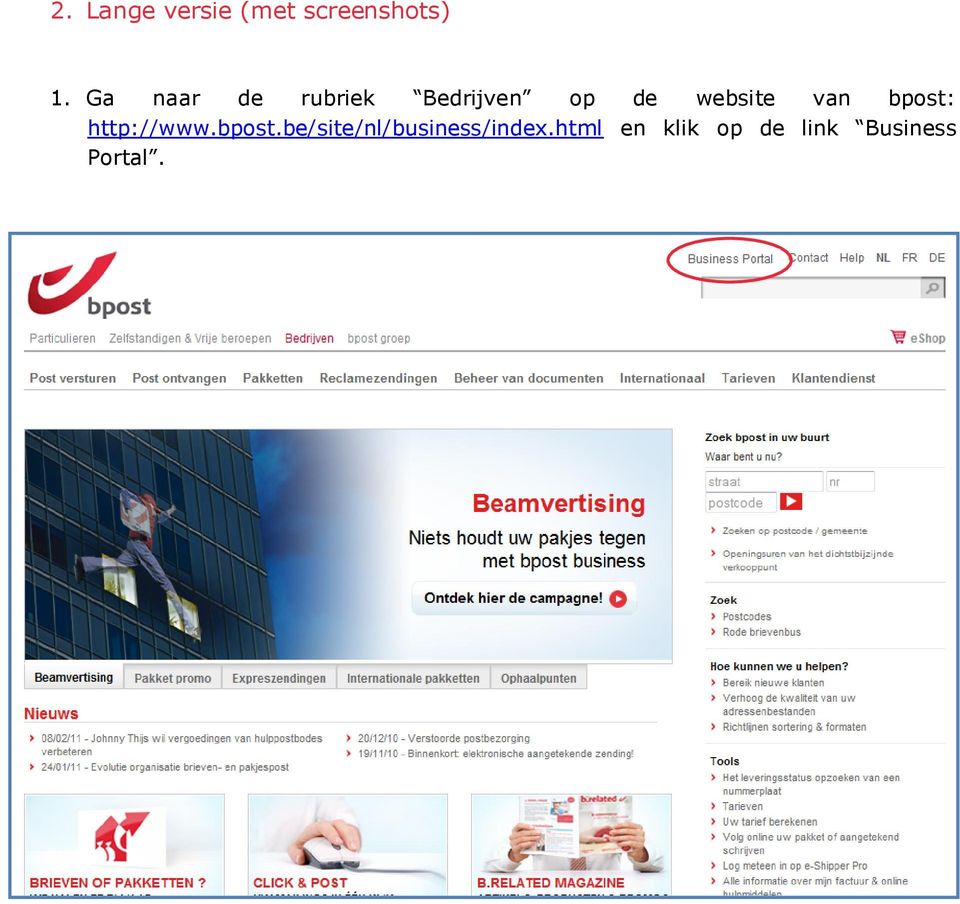 van bpost: http://www.bpost.be/site/nl/business/index.