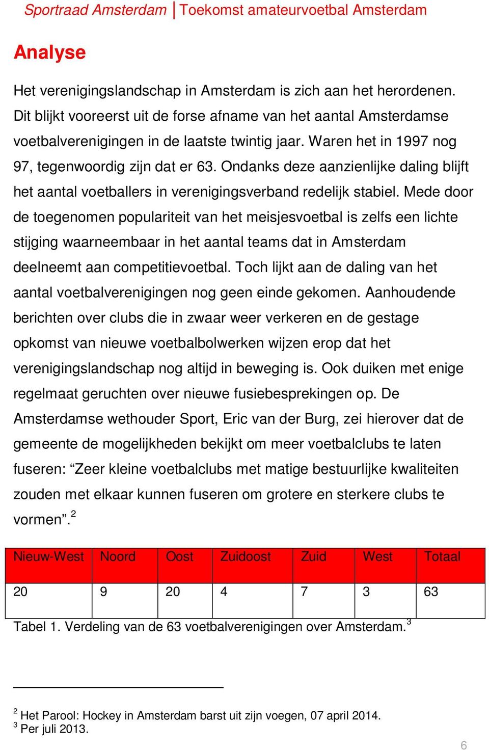 Mede door de toegenomen populariteit van het meisjesvoetbal is zelfs een lichte stijging waarneembaar in het aantal teams dat in Amsterdam deelneemt aan competitievoetbal.