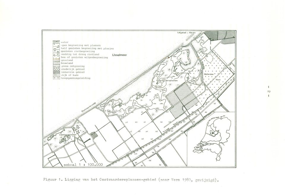 ..:'~J vochtig tot droog rietland IJsselmeer C~ bos of gesloten wilgenbegroeiing bouwland Igrasland -.