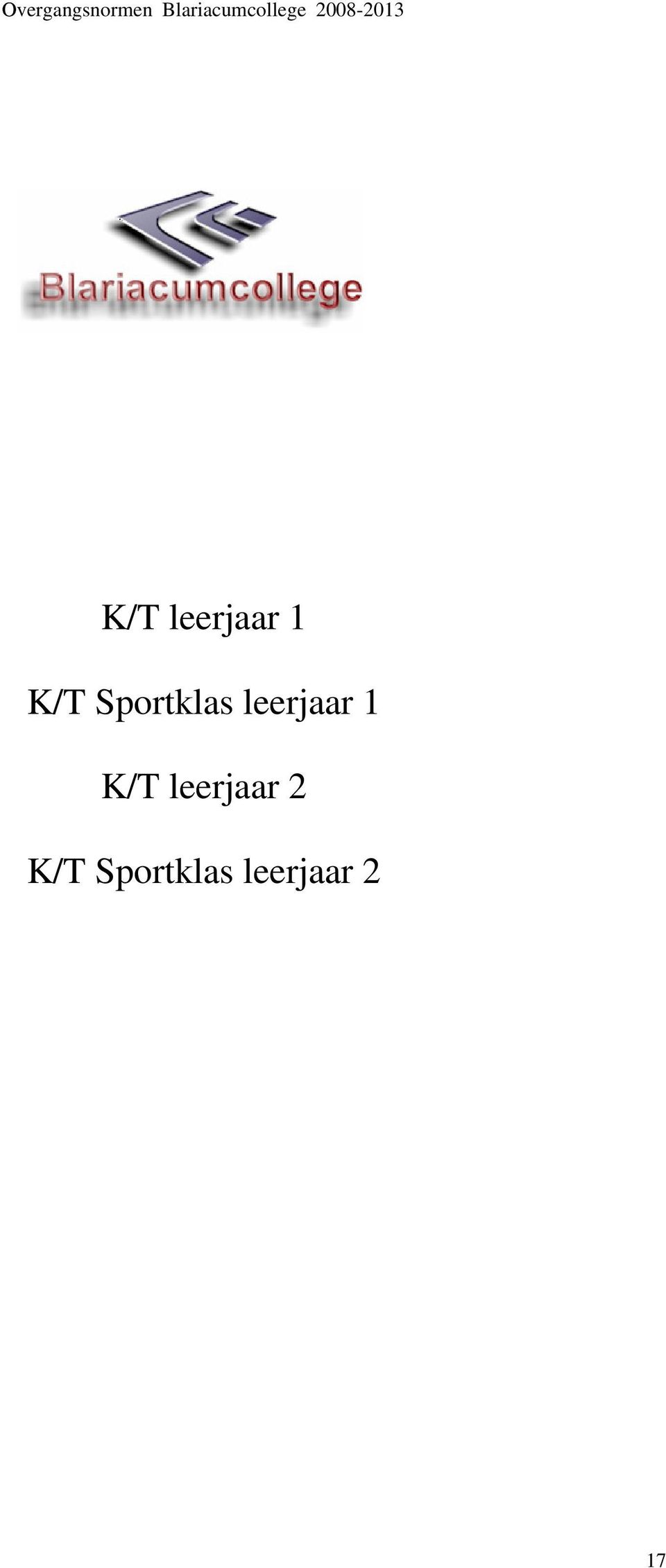 K/T leerjaar 2 K/T