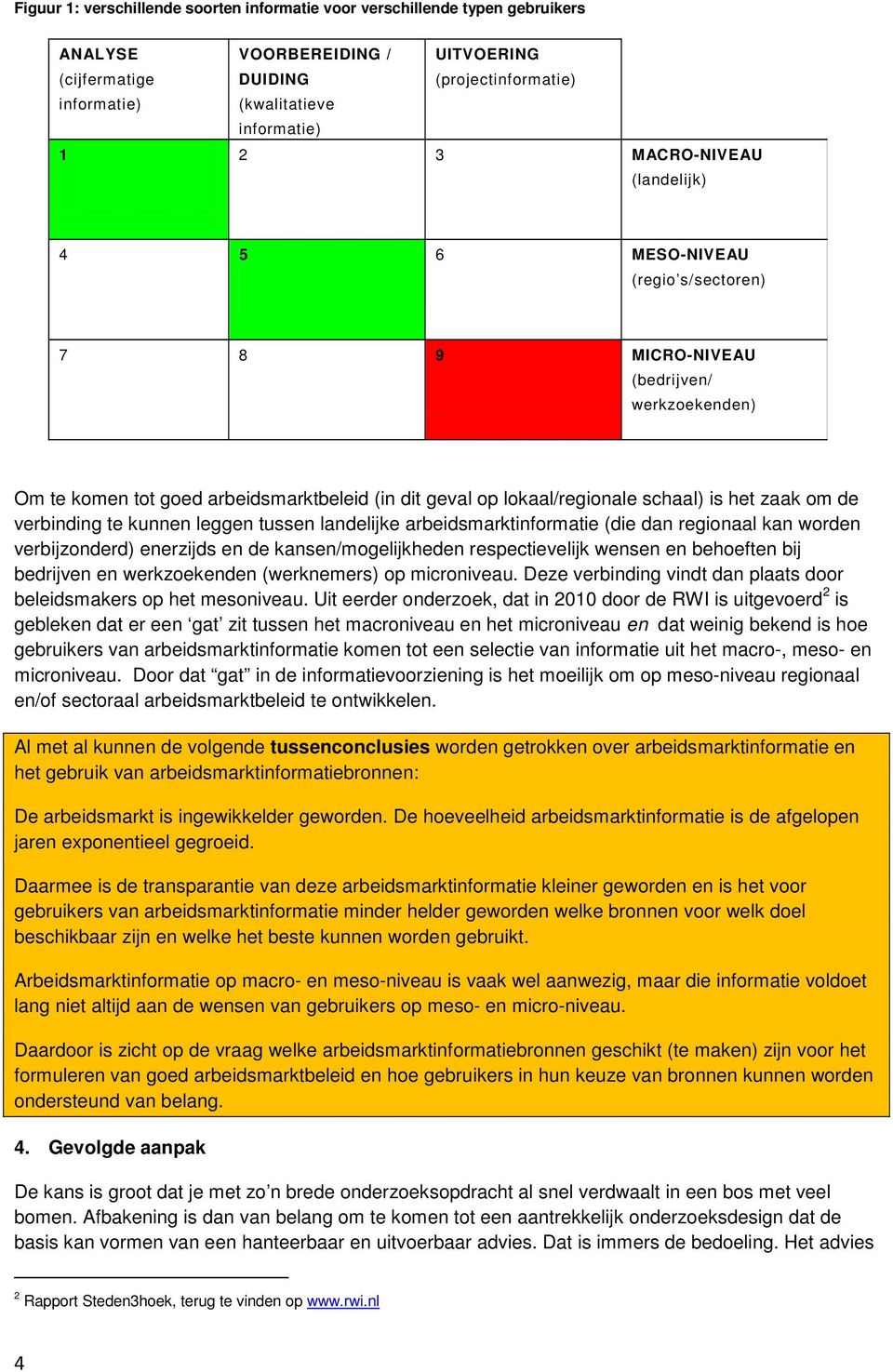 zaak om de verbinding te kunnen leggen tussen landelijke arbeidsmarktinformatie (die dan regionaal kan worden verbijzonderd) enerzijds en de kansen/mogelijkheden respectievelijk wensen en behoeften