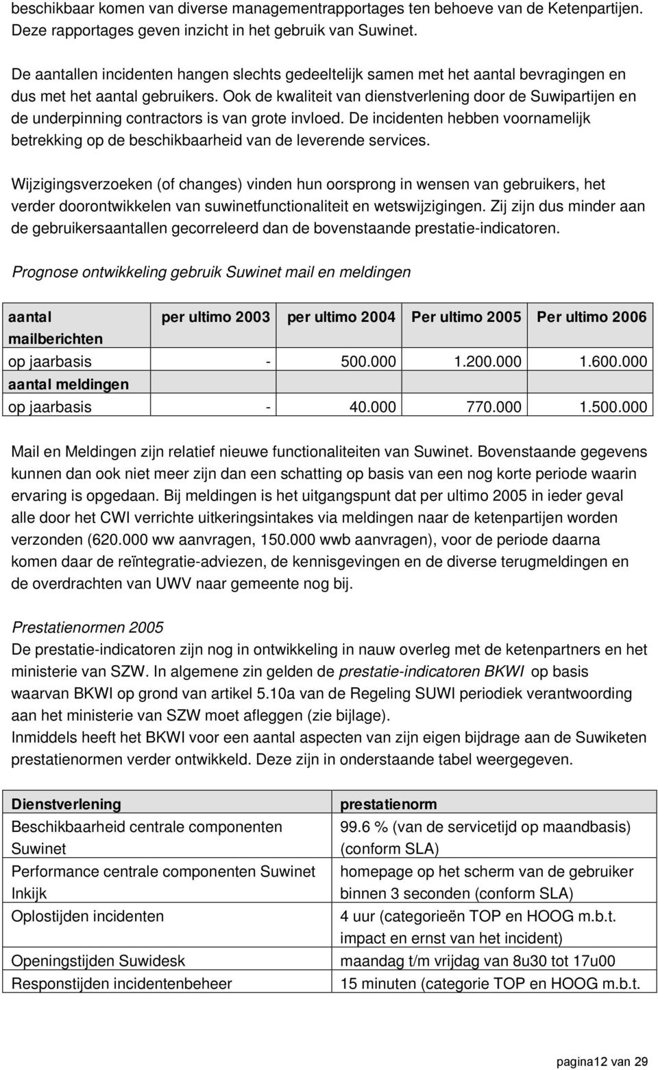 Ook de kwaliteit van dienstverlening door de Suwipartijen en de underpinning contractors is van grote invloed.