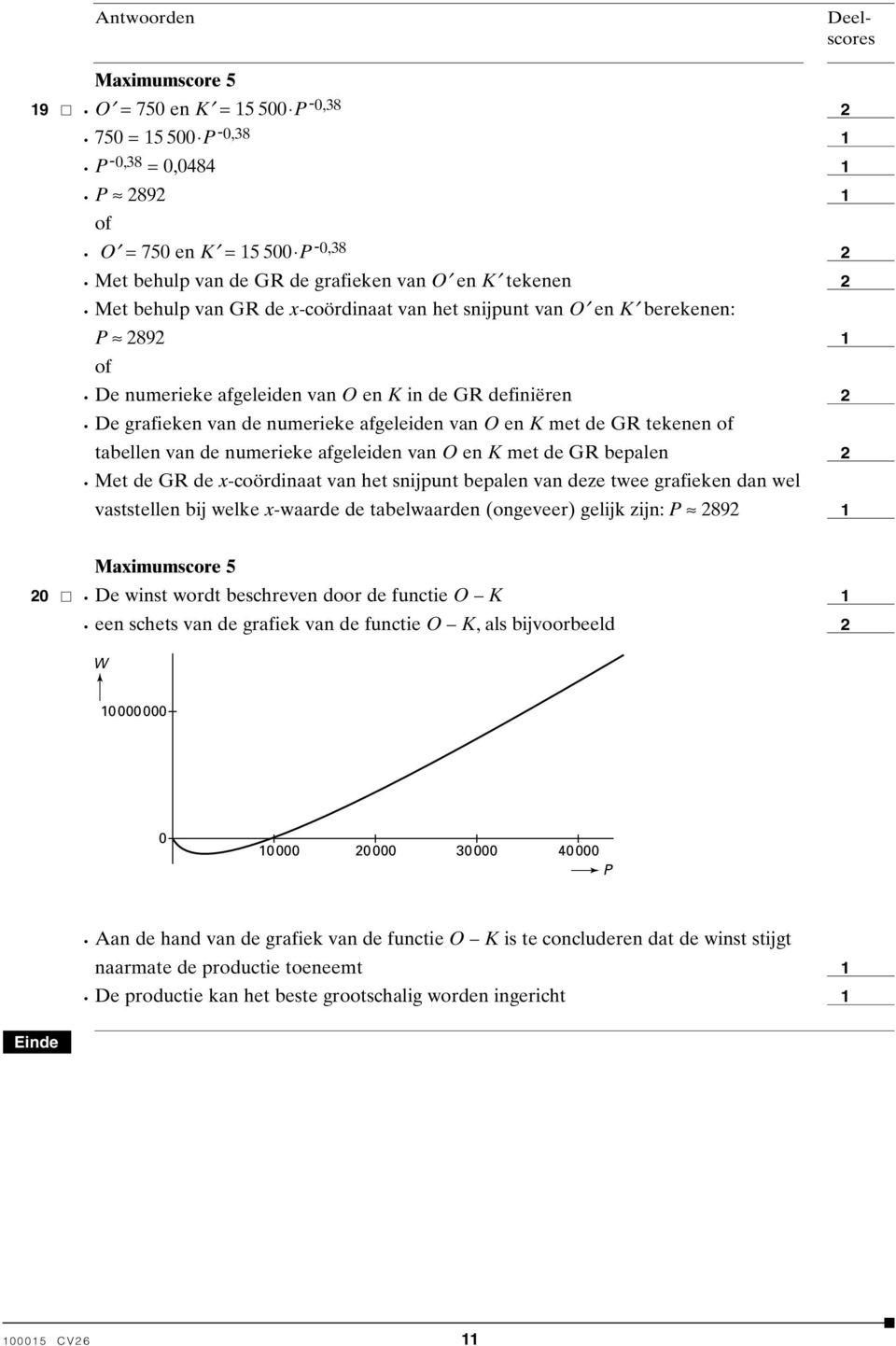 van O en K met de GR bealen Met de GR de x-coördinaat van het snijunt bealen van deze twee grafieken dan wel vaststellen bij welke x-waarde de tabelwaarden (ongeveer) gelijk zijn: P 89 0 De winst