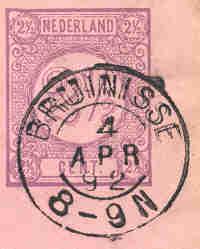 Op 5 februari 1886 werd een stempel toegezonden met karakters. Een beschadiging van de buitenring kan goed worden gevolgd. Eerst links onder de letter B, later boven de letters LL van BRIELLE.