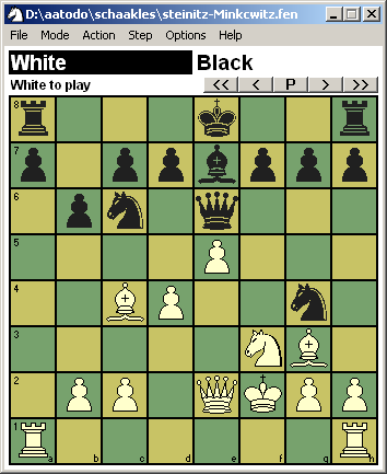 8.3 Steinitz Minckwitz ( Baden-Baden 1870) Wit staat schaak.