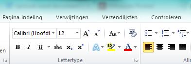 2 GROOTTE LETTERTYPE JE HEBT HIER OOK DRIE MANIEREN: A. Hierbij doe je eigenlijk juist hetzelfde als bij lettertype.