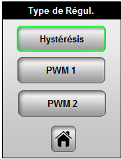 Pour changer la sonde, appuyez sur l option désirée pour encadrer le bouton en vert. Hystéresis: - Régulation de base à hystérésis de 0.