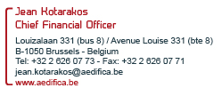 Aedifica is sinds 2006 op de continumarkt van Euronext Brussels genoteerd onder de volgende codes: AED; AED:BB (Bloomberg); AOO.BE (Reuters).