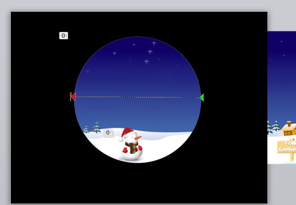 20. Wenst u nog een kerstfiguurtje erbij te zetten, voeg dit dan nu ook in. Als u in de bol het landschap wenst te laten voorbijschuiven, kies dan voor een rechthoekige of panorama foto.