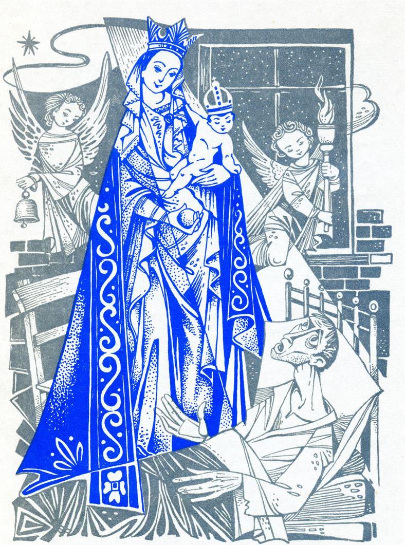 Voor de kaft van het boekje maakte Jean Nelissen een tekening van de Sterre der Zee bij een bedlegerige zieke, met ernaast nog twee zwevende engelen.