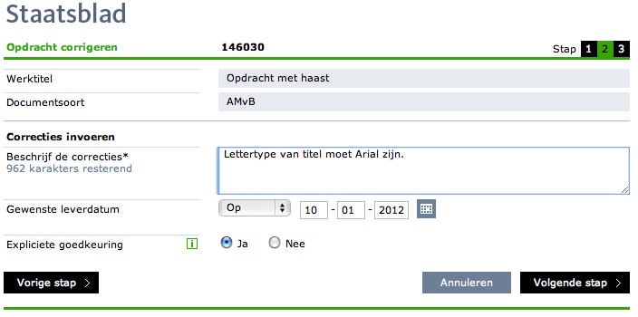 39 Het correctiebestand is nu opgeslagen in het Digitaal Loket en toegevoegd aan de lijst onder Kopij. De status is Correcties ontvangen en de producent is aan zet om de correcties te verwerken. 6.5.