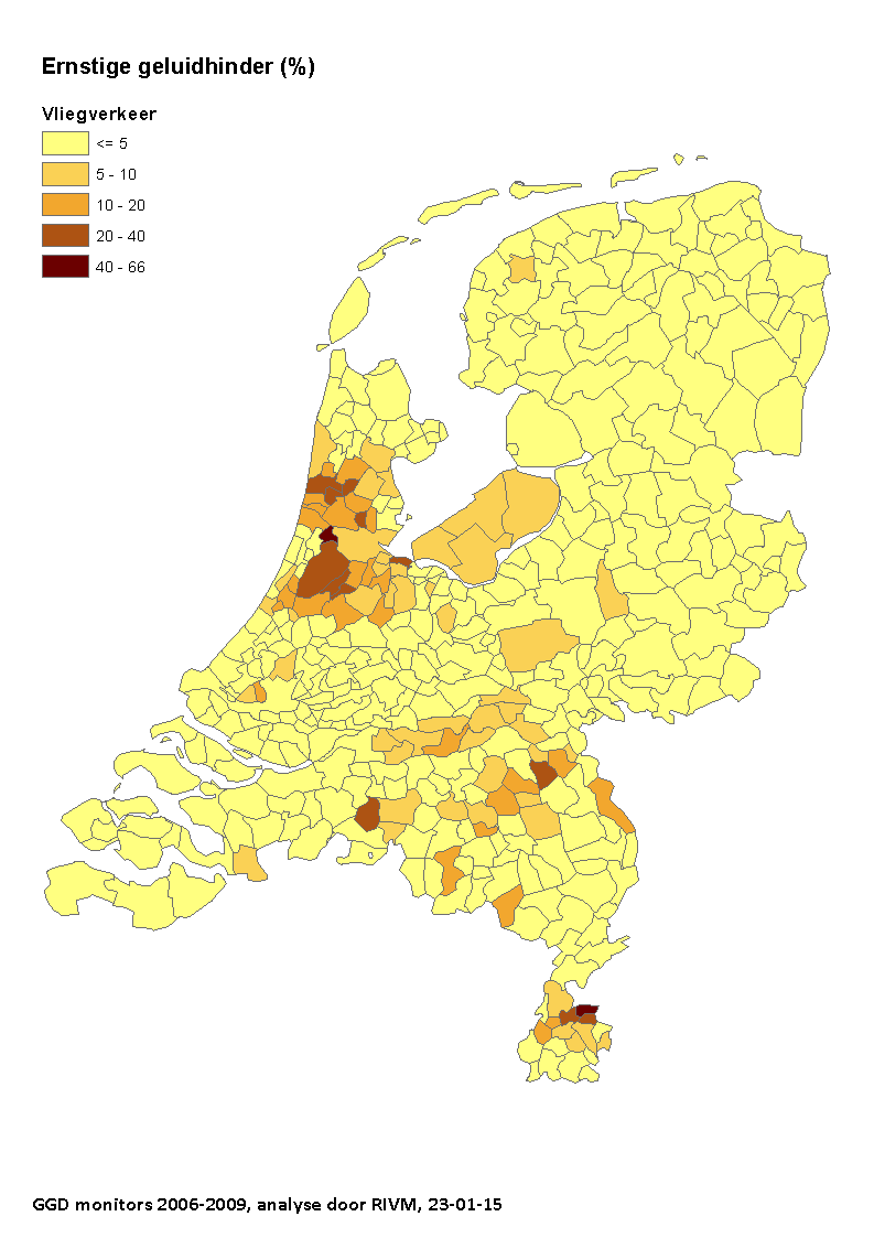 Ruimtelijke verdeling 2008: percentage per gemeente onder