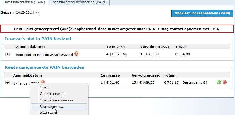 Het opslaan van het PAIN-bestand Het opslaan van het bestand op uw eigen computer gaat als volgt.