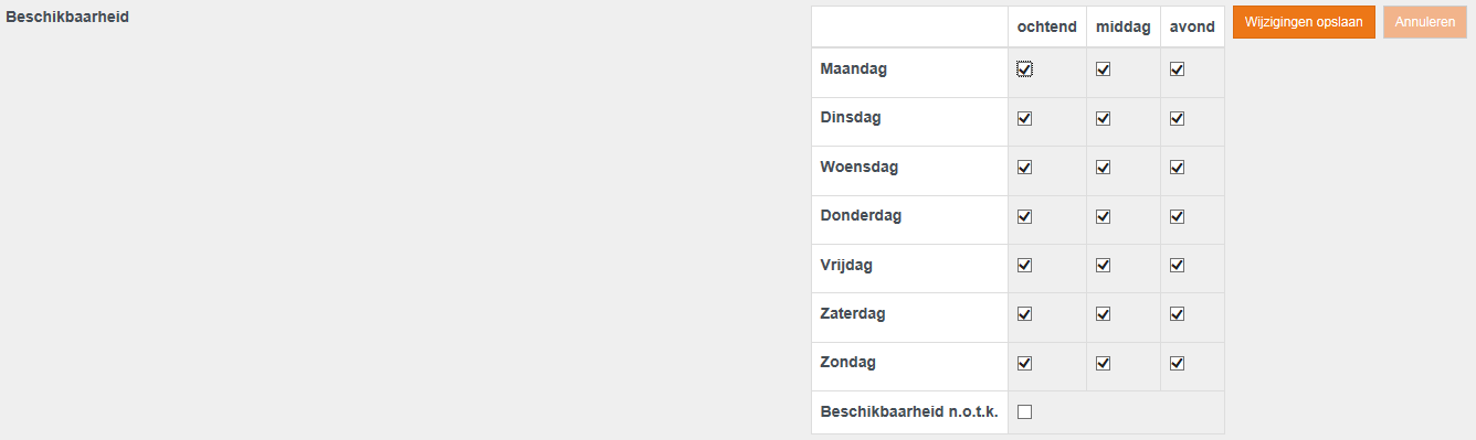 Marktplaats te plaatsen, zie paragraaf 8.1.2. 8.8.1 Vragen opvangvoorkeur bewerken Klik op de juiste regel, indien er gegevens ontbreken of onjuist zijn.