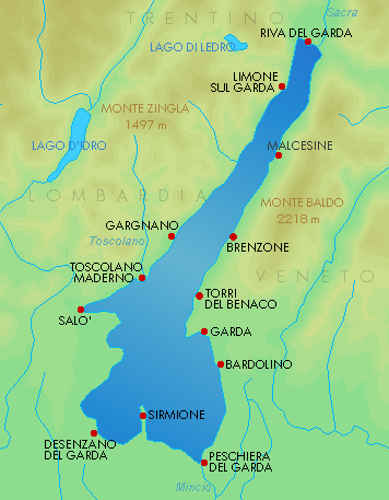 2.2 Italiaanse meren Gardameer (Lago di Garda) Het Gardameer is het grootste meer van Italië. Het heeft een omtrek van 158 kilometer. Het Gardameer ligt in het noorden van Italië.