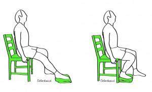 ENKEL - VOET - MOBILITEIT Oefening 1 Doel: mobiliseren van de enkel en voet in voor- en achterwaartse richting. 1. In zit op een stoel. 2.