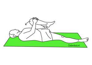 LAGE RUG / MOBILITEIT Oefening 10 Doel: het mobiliseren van het SI-gewricht (heiligbeen met heupbeen), de lage rug en het heupgewricht. 1. 2. 3. 4. 5.