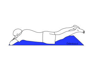 LAGE RUG / KRACHT Oefening 5 Doel: de stabiliteit van de lage rug vergroten door de juiste spieren aan te spannen met het heffen van de benen. 1. Buiklig 2.