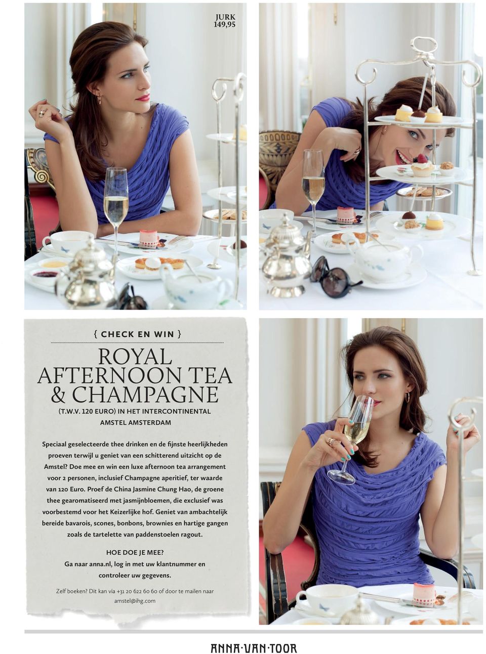 Doe mee en win een luxe afternoon tea arrangement voor 2 personen, inclusief Champagne aperitief, ter waarde van 120 Euro.