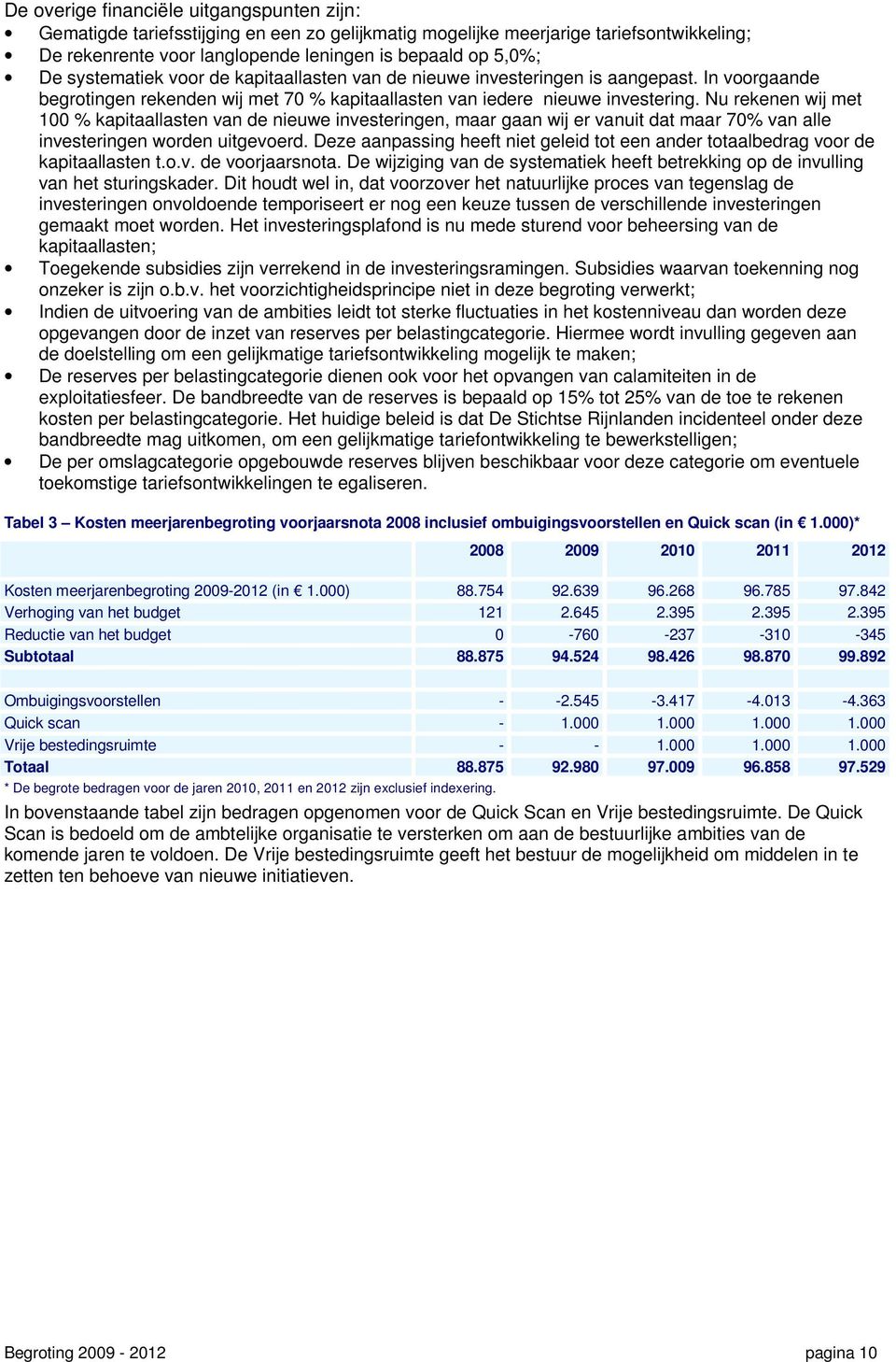 Nu rekenen wij met % kapitaallasten van de nieuwe investeringen, maar gaan wij er vanuit dat maar 7% van alle investeringen worden uitgevoerd.