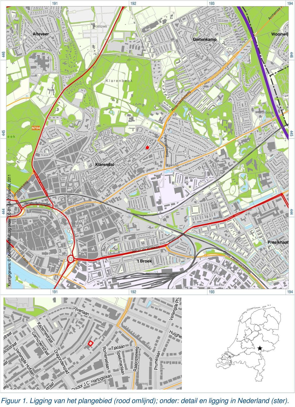 0 licentie, 2011 Mandelabrug Sonsbeekweg Jansbuitensingel Trans Musis Sacrum Klarendal Johan de Wittlaan 't Broek Raapopseweg Velperweg