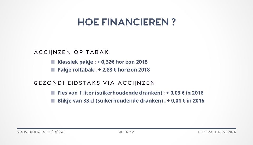 roltabak : + 2,88 horizon 2018 gezondheidstaks via accijnzen