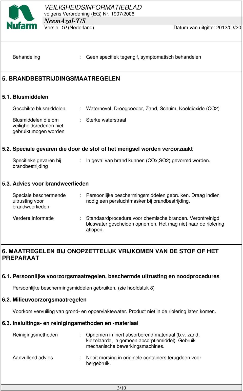 Blusmiddelen die om veiligheidsredenen niet gebruikt mogen worden : Sterke waterstraal 5.2.