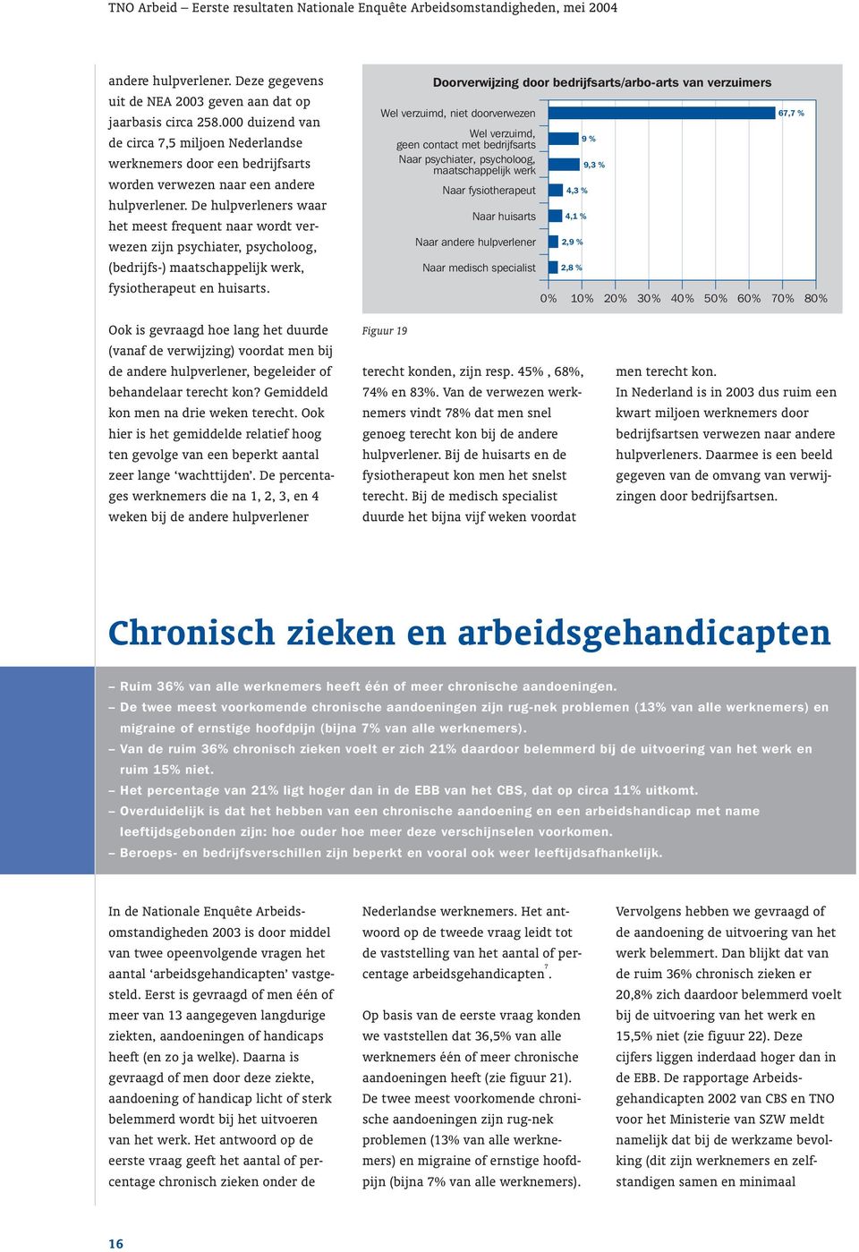 De hulpverleners waar het meest frequent naar wordt verwezen zijn psychiater, psycholoog, (bedrijfs-) maatschappelijk werk, fysiotherapeut en huisarts.