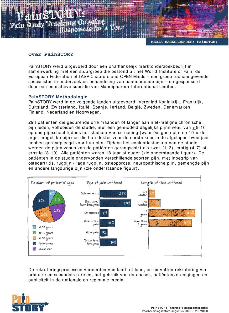 PainSTORY Methodologie PainSTORY werd in de volgende landen uitgevoerd: Verenigd Koninkrijk, Frankrijk, Duitsland, Zwitserland, Italië, Spanje, Ierland, België, Zweden, Denemarken, Finland, Nederland