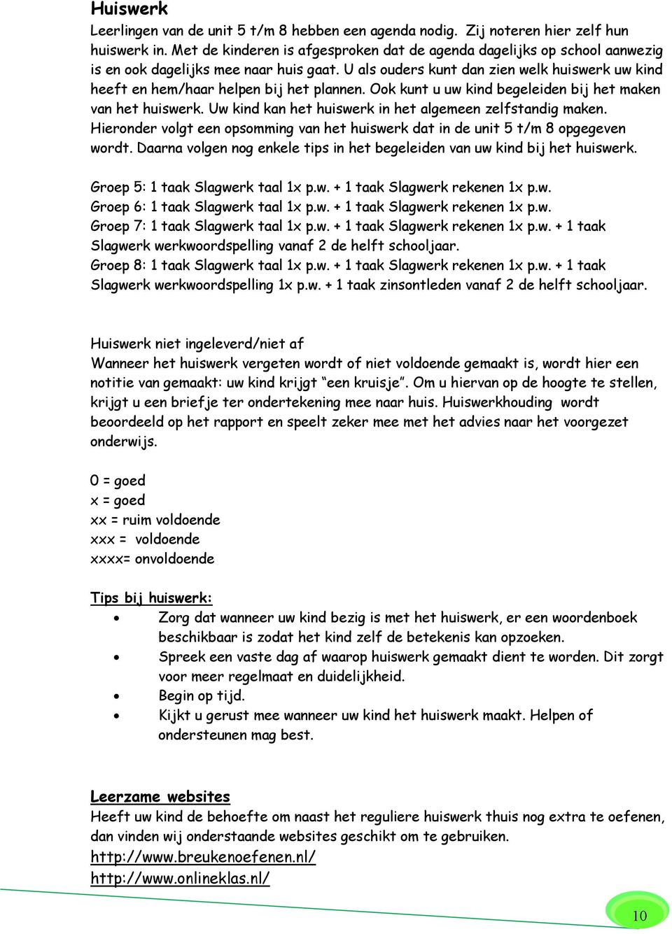 U als ouders kunt dan zien welk huiswerk uw kind heeft en hem/haar helpen bij het plannen. Ook kunt u uw kind begeleiden bij het maken van het huiswerk.