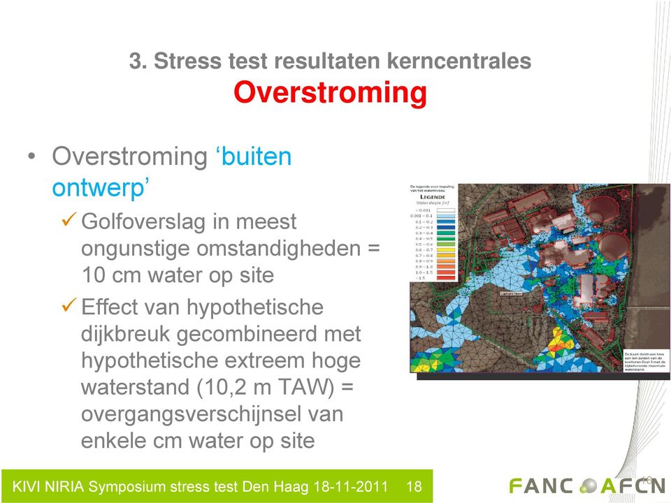 hypothetische dijkbreuk gecombineerd met hypothetische extreem hoge waterstand (10,2 m TAW)