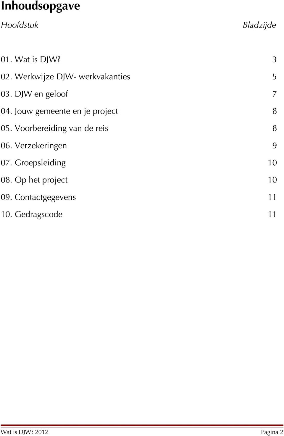 Jouw gemeente en je project 8 05. Voorbereiding van de reis 8 06.