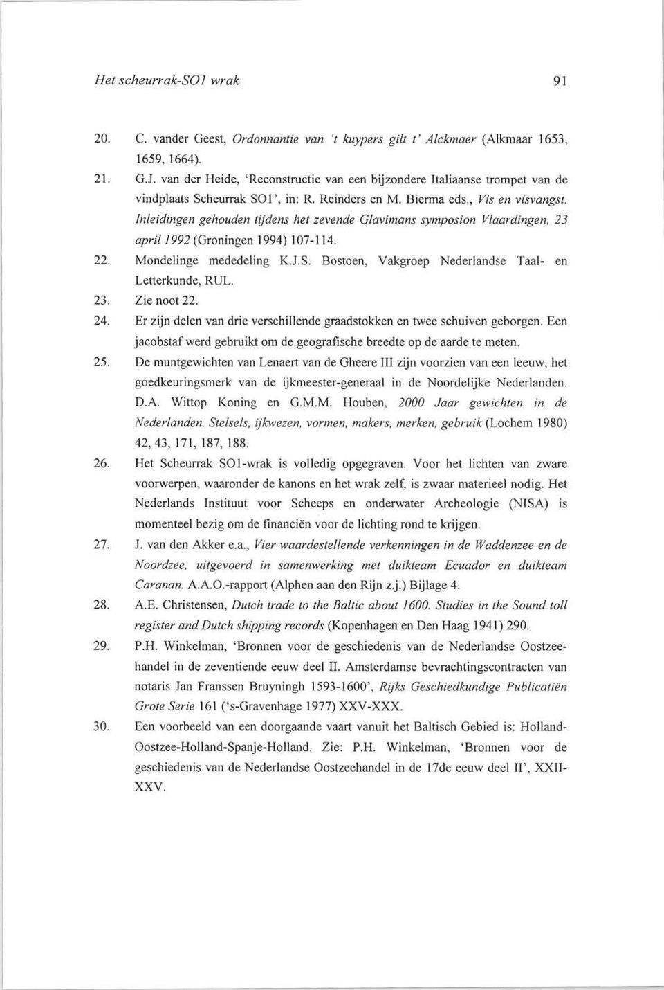Inleidingen gehouden tijdens het zevende Glavimans symposion Vlaardingen, 23 april 1992 (Groningen 1994) 107-114. 22. Mondelinge mededeling K.J.S.