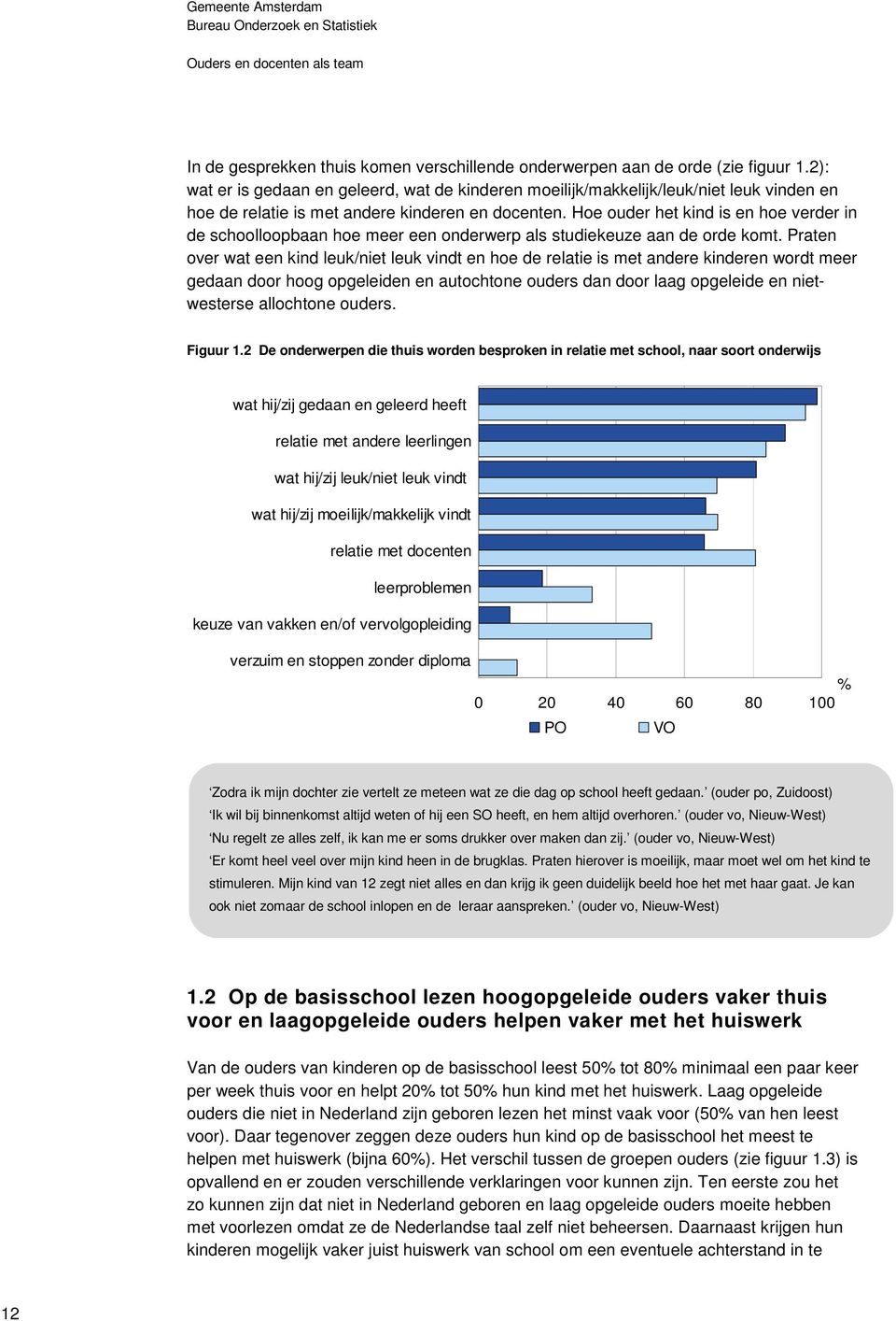 Hoe ouder het kind is en hoe verder in de schoolloopbaan hoe meer een onderwerp als studiekeuze aan de orde komt.