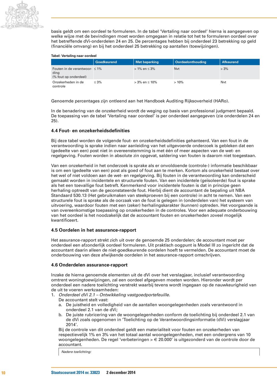 De percentages hebben bij onderdeel 23 betrekking op geld (financiële omvang) en bij het onderdeel 25 betrekking op aantallen (toewijzingen).