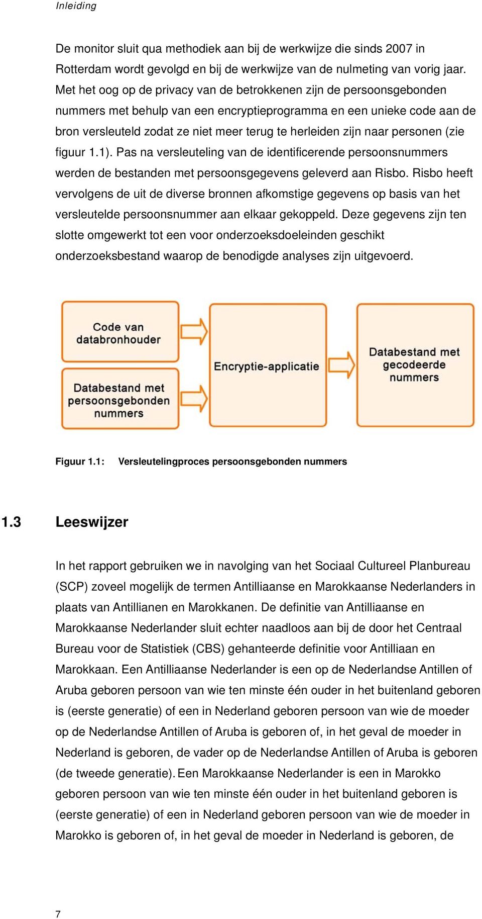 zijn naar personen (zie figuur 1.1). Pas na versleuteling van de identificerende persoonsnummers werden de bestanden met persoonsgegevens geleverd aan Risbo.