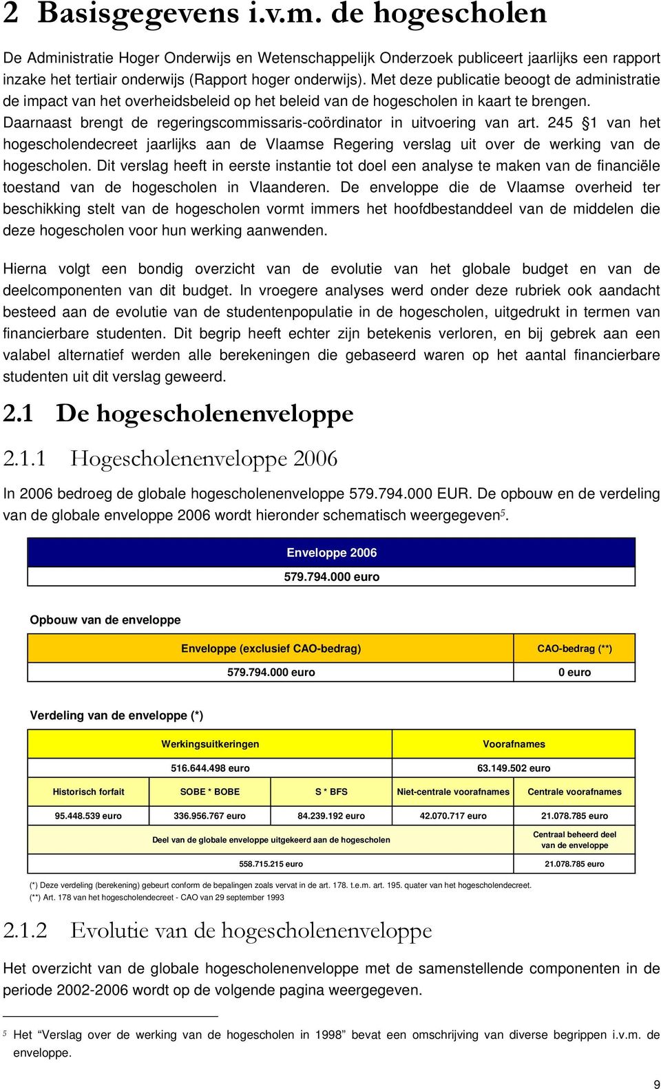 Daarnaast brengt de regeringscommissaris-coördinator in uitvoering van art. 245 1 van het hogescholendecreet jaarlijks aan de Vlaamse Regering verslag uit over de werking van de hogescholen.