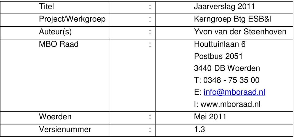 Houttuinlaan 6 Postbus 2051 3440 DB Woerden T: 0348-75 35 00