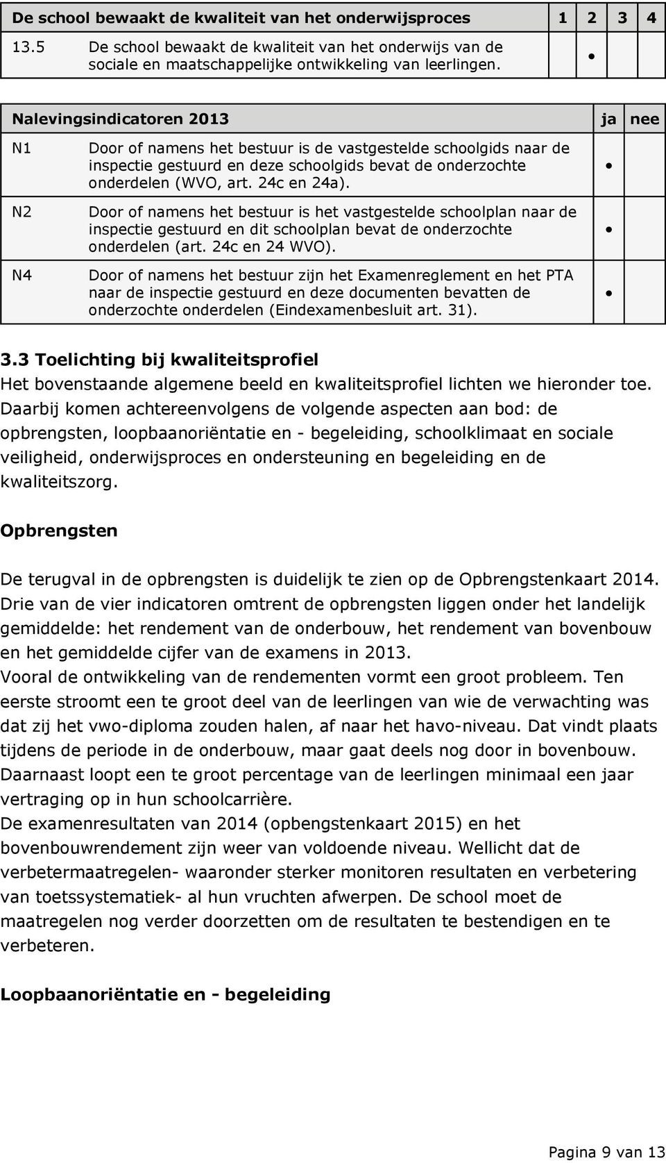 Door of namens het bestuur is het vastgestelde schoolplan naar de inspectie gestuurd en dit schoolplan bevat de onderzochte onderdelen (art. 24c en 24 WVO).