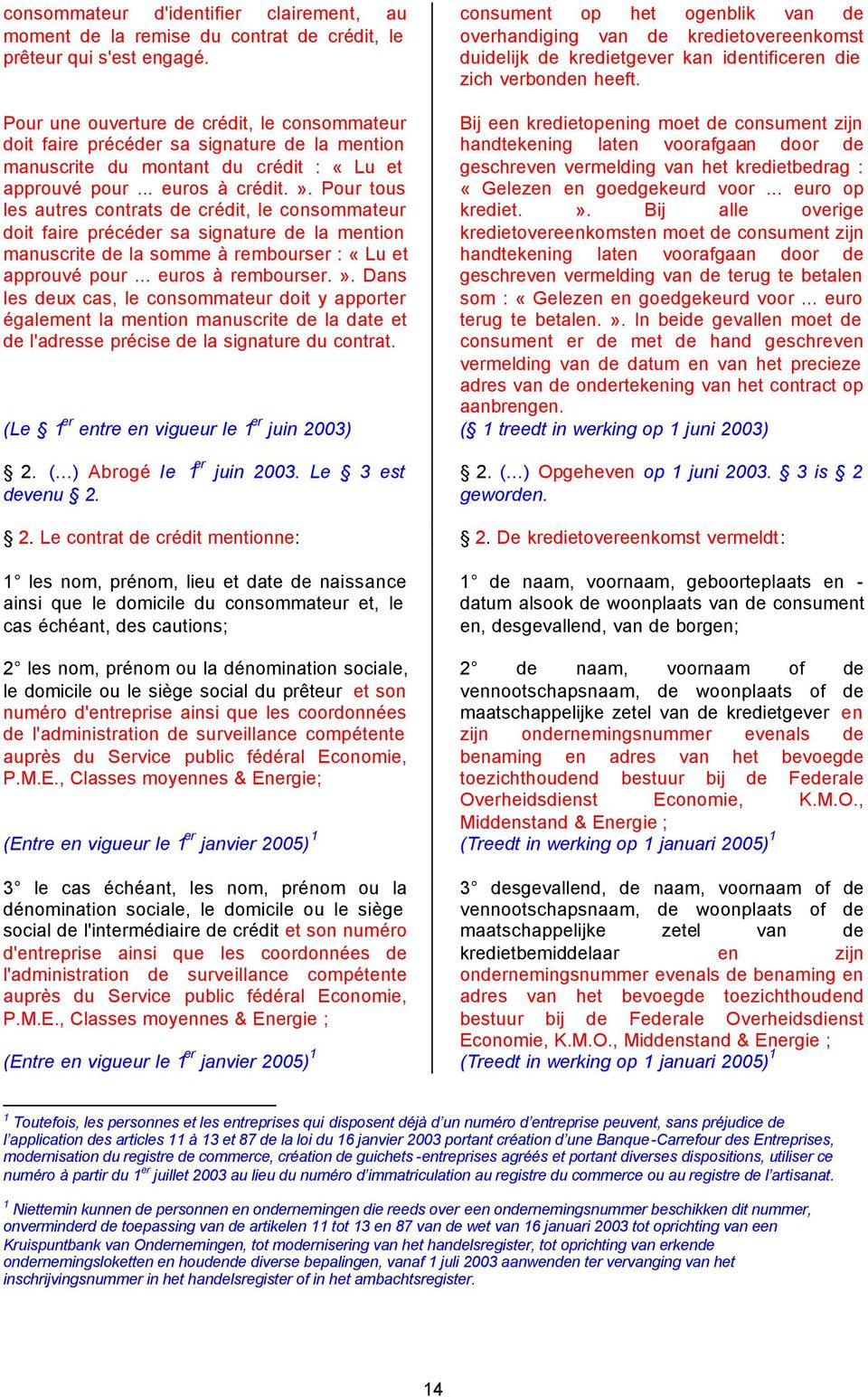 Pour tous les autres contrats de crédit, le consommateur doit faire précéder sa signature de la mention manuscrite de la somme à rembourser : «Lu et approuvé pour... euros à rembourser.».