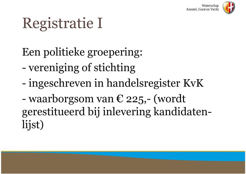 handelsregister KvK -waarborgsom van