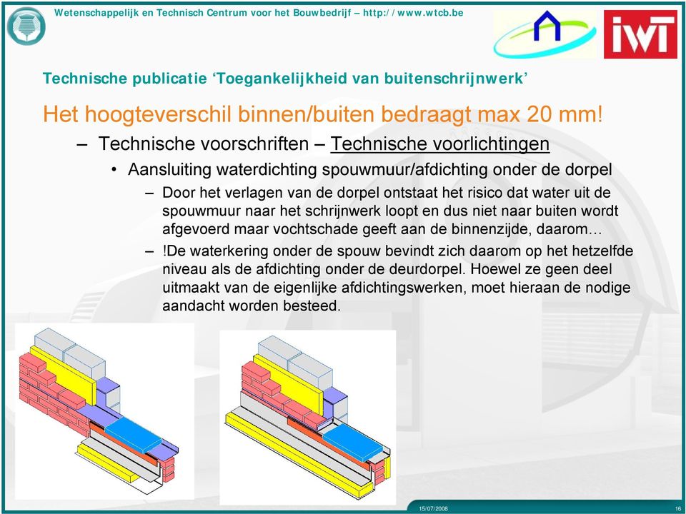 dat water uit de spouwmuur naar het schrijnwerk loopt en dus niet naar buiten wordt afgevoerd maar vochtschade geeft aan de binnenzijde, daarom!